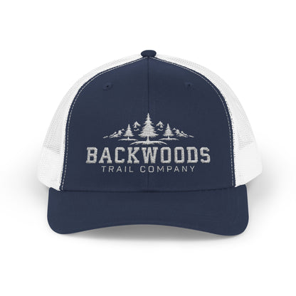 Backwoods Trail Company Snapback Trucker Cap (White Logo)