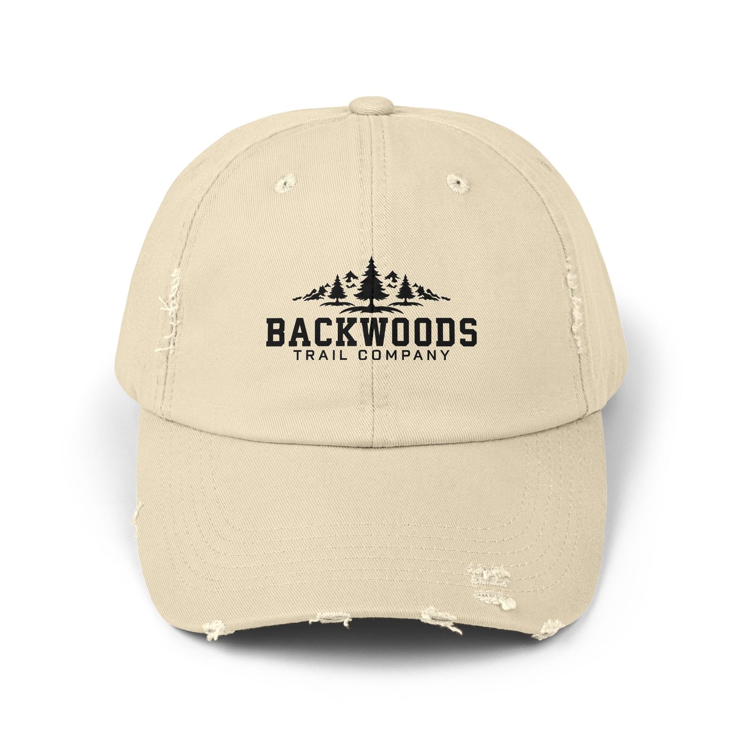 Backwoods Trail Company Unisex Distressed Cap (Black Logo)