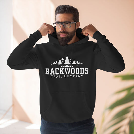 Backwoods Trail Company Three-Panel Fleece Hoodie (White Logo)