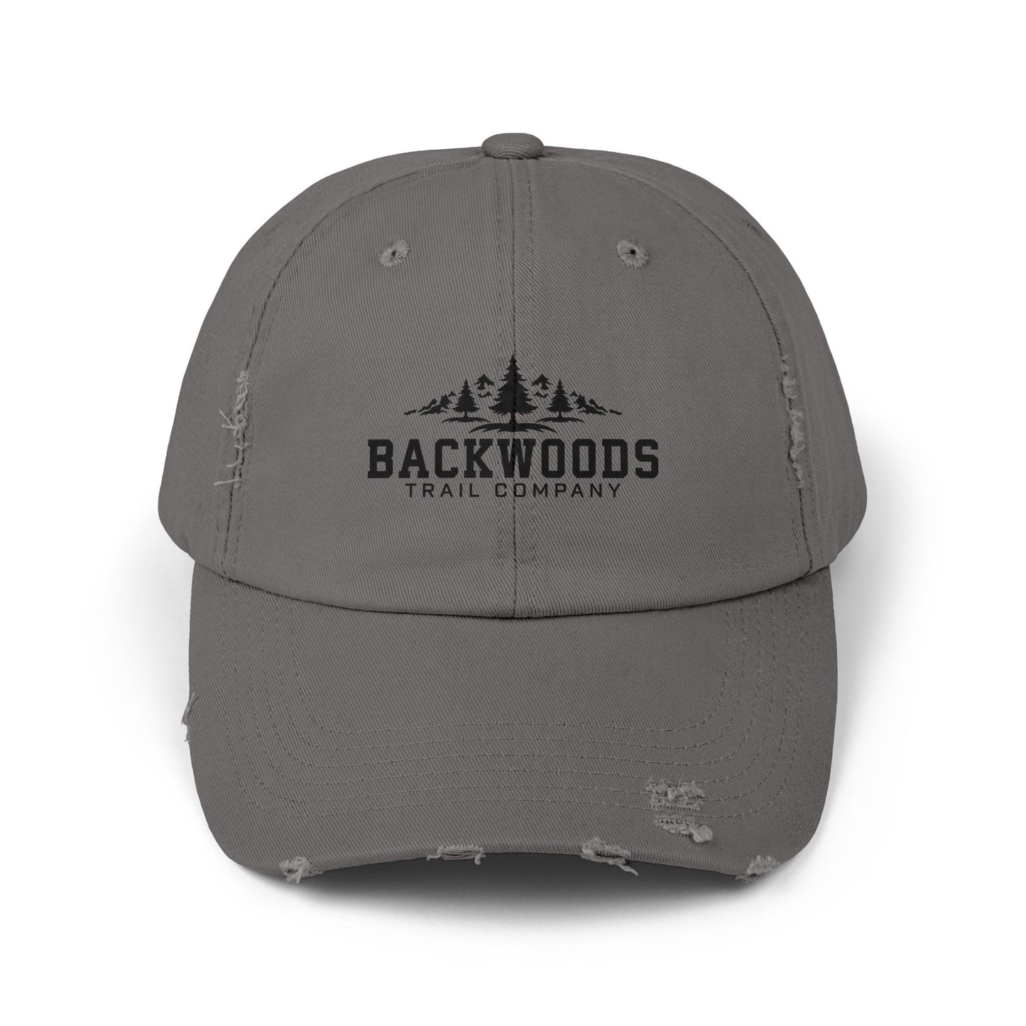 Backwoods Trail Company Unisex Distressed Cap (Black Logo)