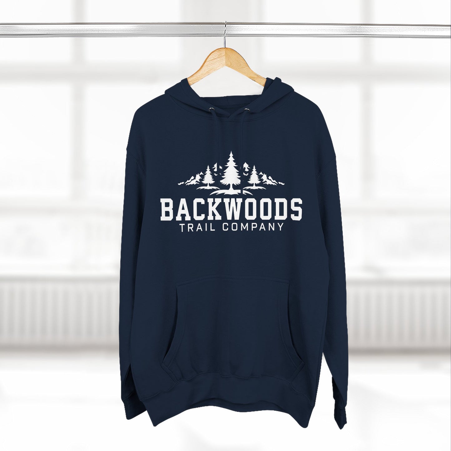 Backwoods Trail Company Three-Panel Fleece Hoodie (White Logo)