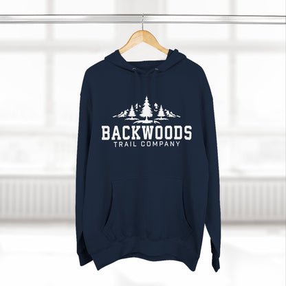Backwoods Trail Company Three-Panel Fleece Hoodie (White Logo)