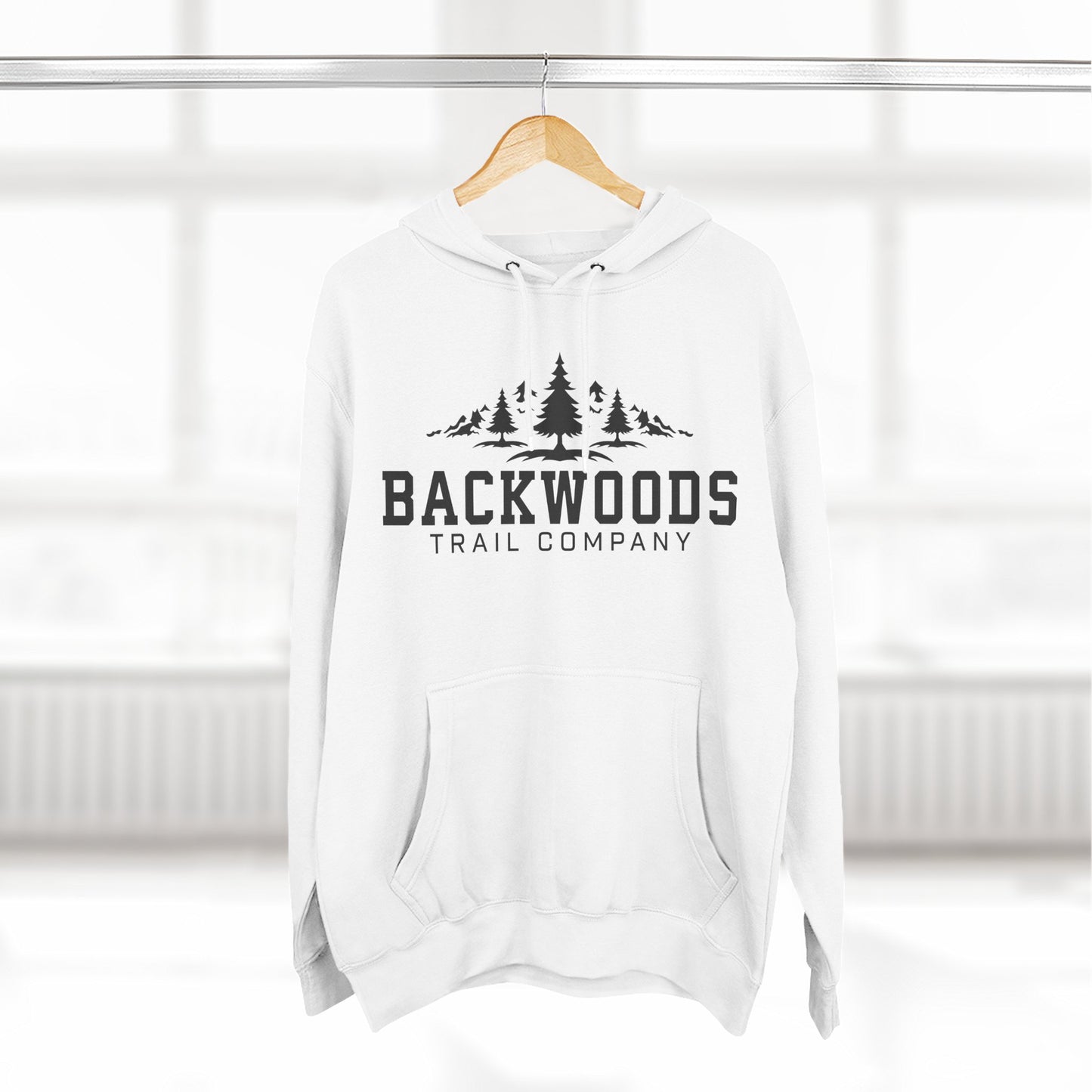 Backwoods Trail Company Panel Fleece Hoodie (Black Logo)