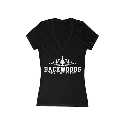 Backwoods Trail Company Women's Deep V-Neck Tee — Outdoor Hiking Graphic Shirt