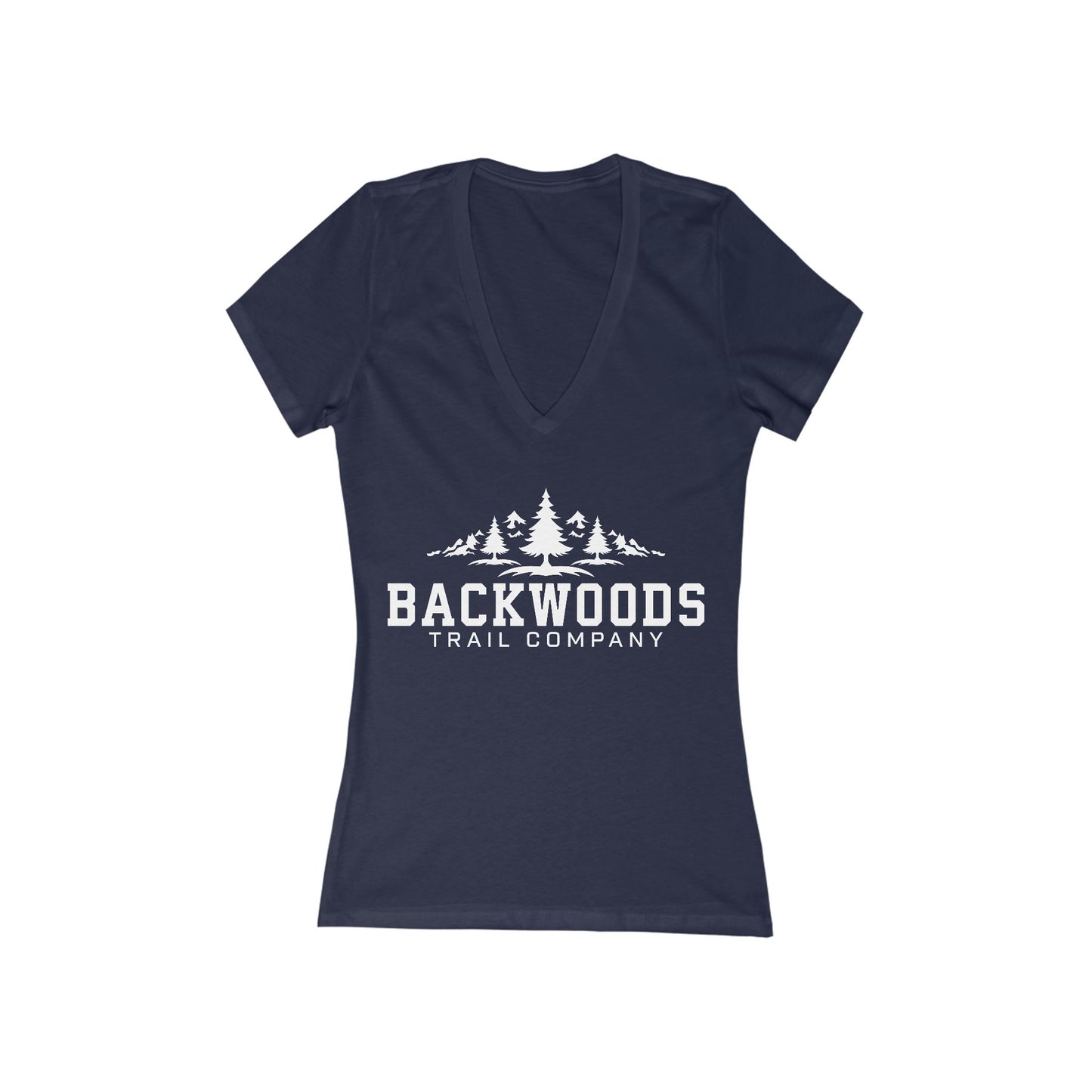 Backwoods Trail Company Women's Deep V-Neck Tee — Outdoor Hiking Graphic Shirt