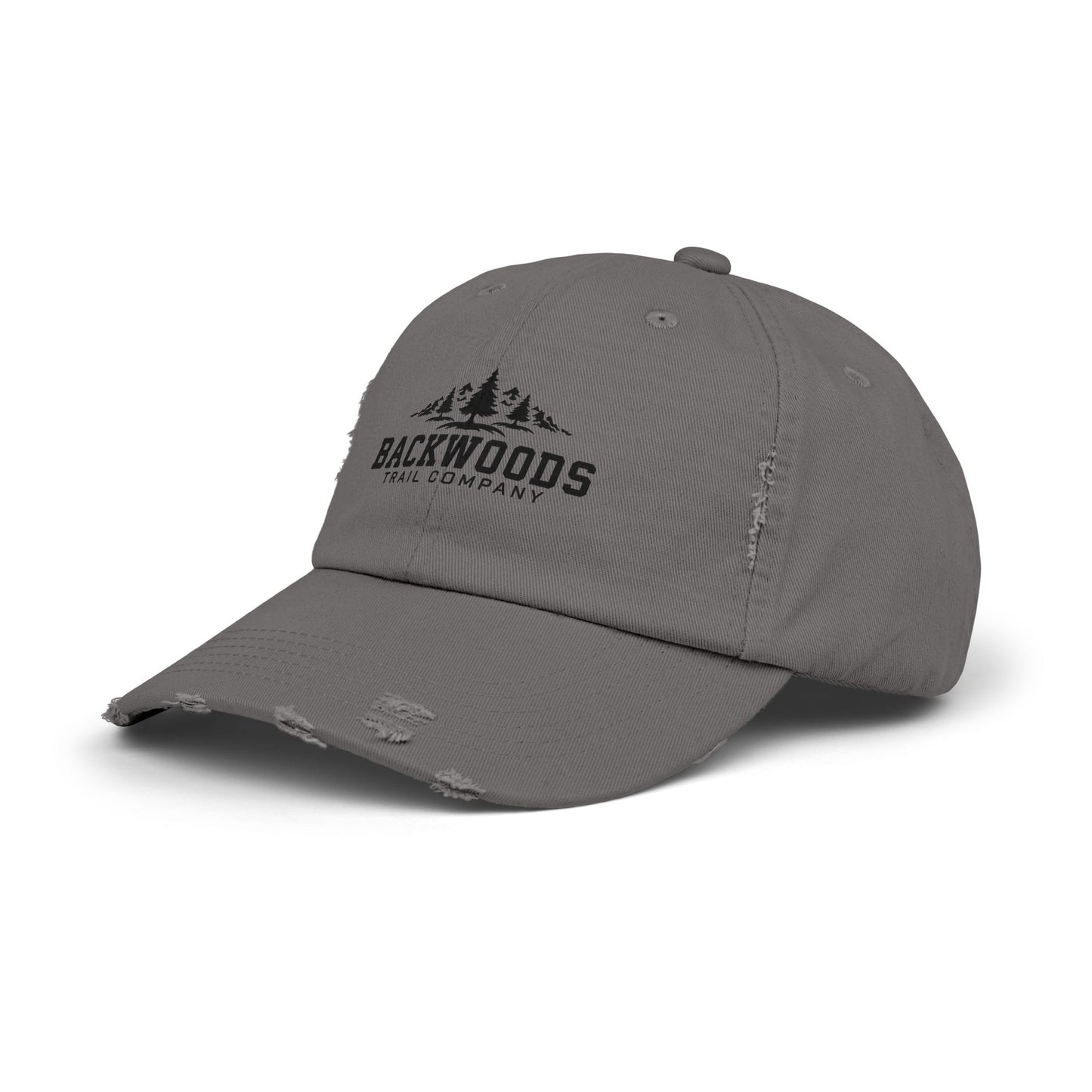 Backwoods Trail Company Unisex Distressed Cap (Black Logo)