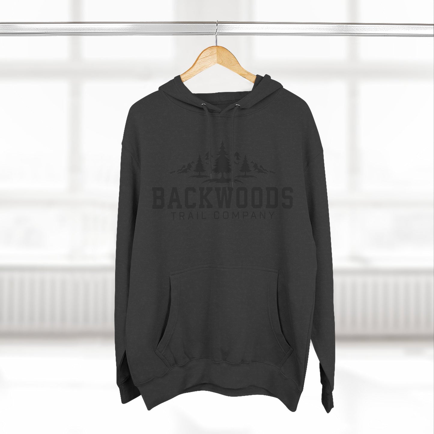 Backwoods Trail Company Panel Fleece Hoodie (Black Logo)