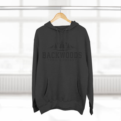 Backwoods Trail Company Panel Fleece Hoodie (Black Logo)