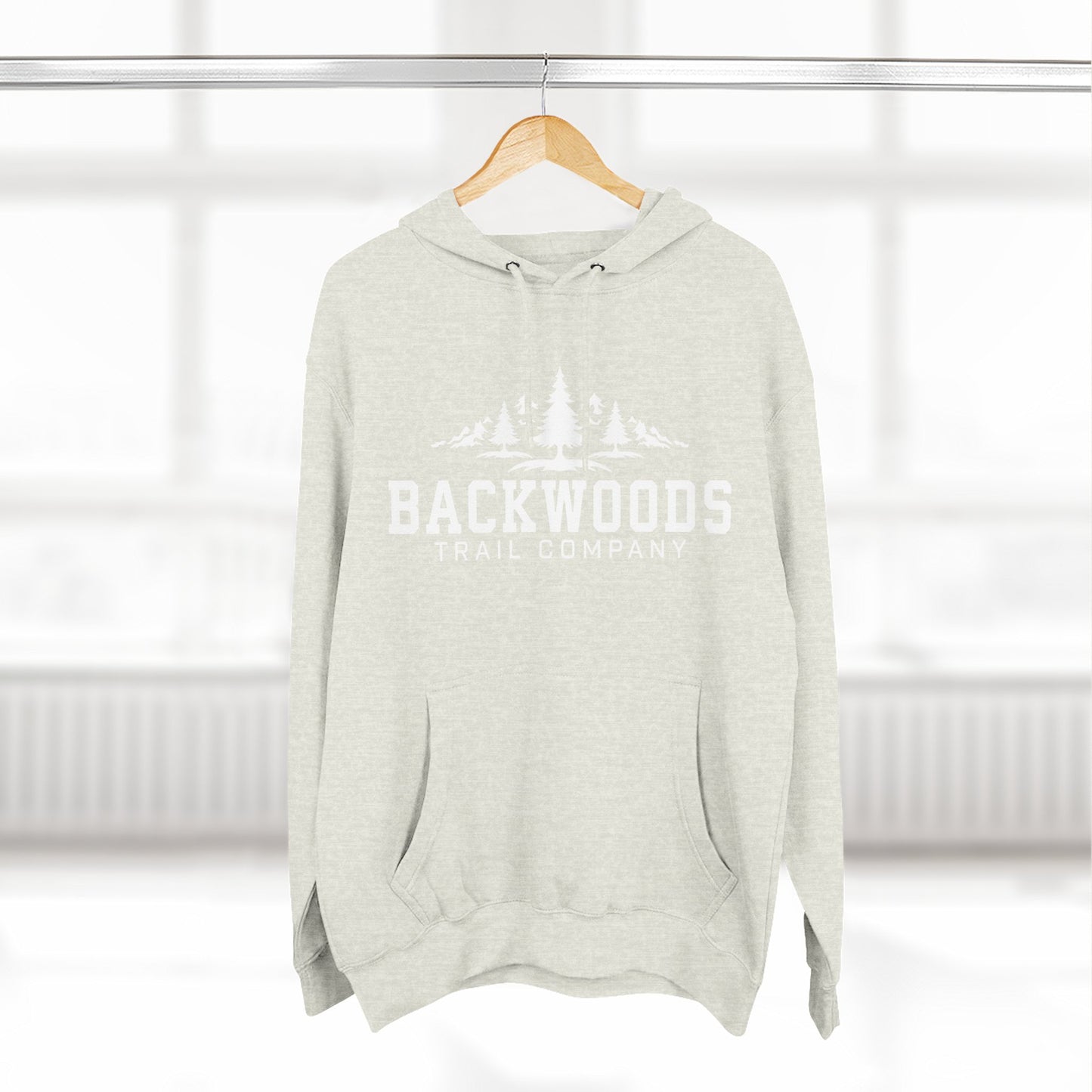 Backwoods Trail Company Three-Panel Fleece Hoodie (White Logo)