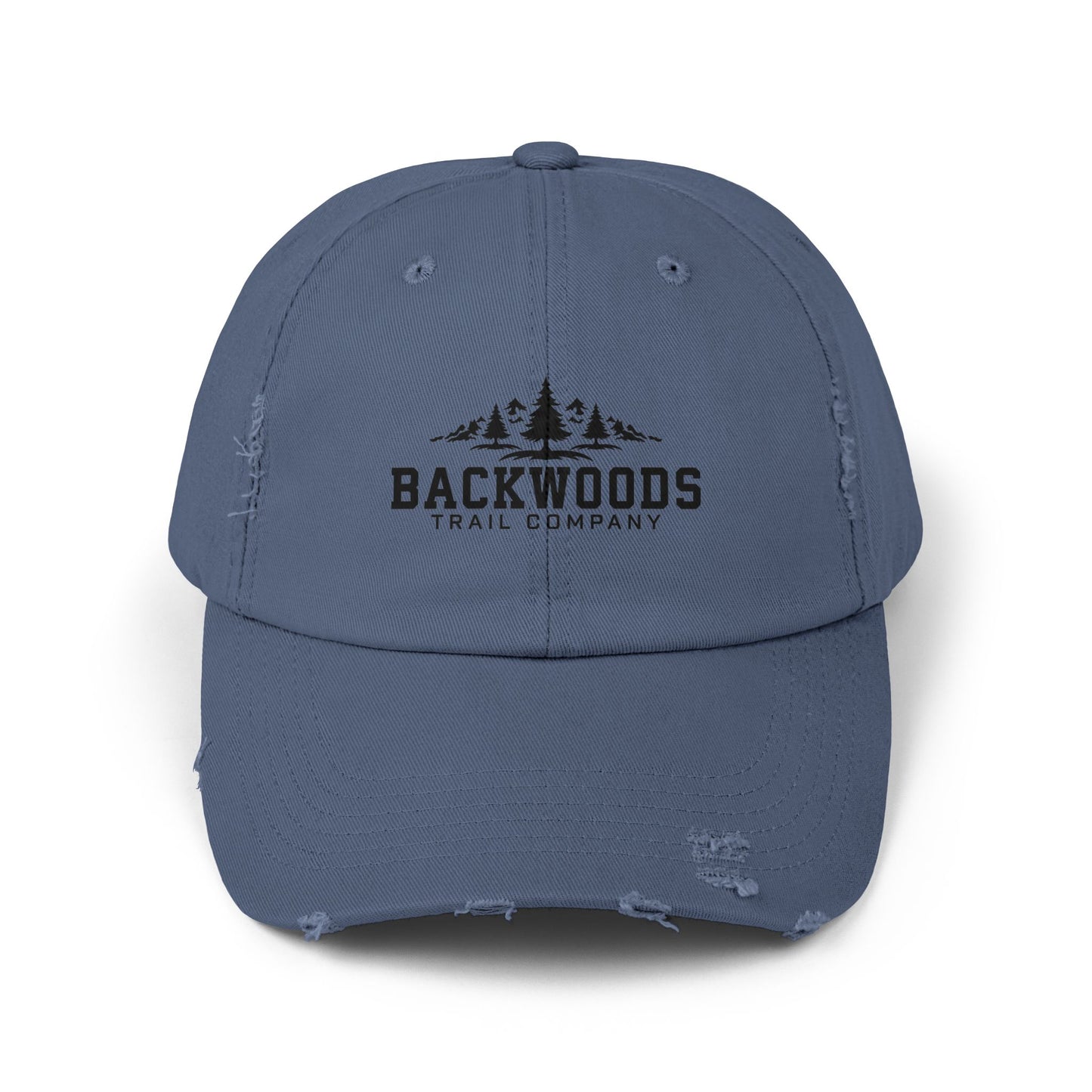 Backwoods Trail Company Unisex Distressed Cap (Black Logo)