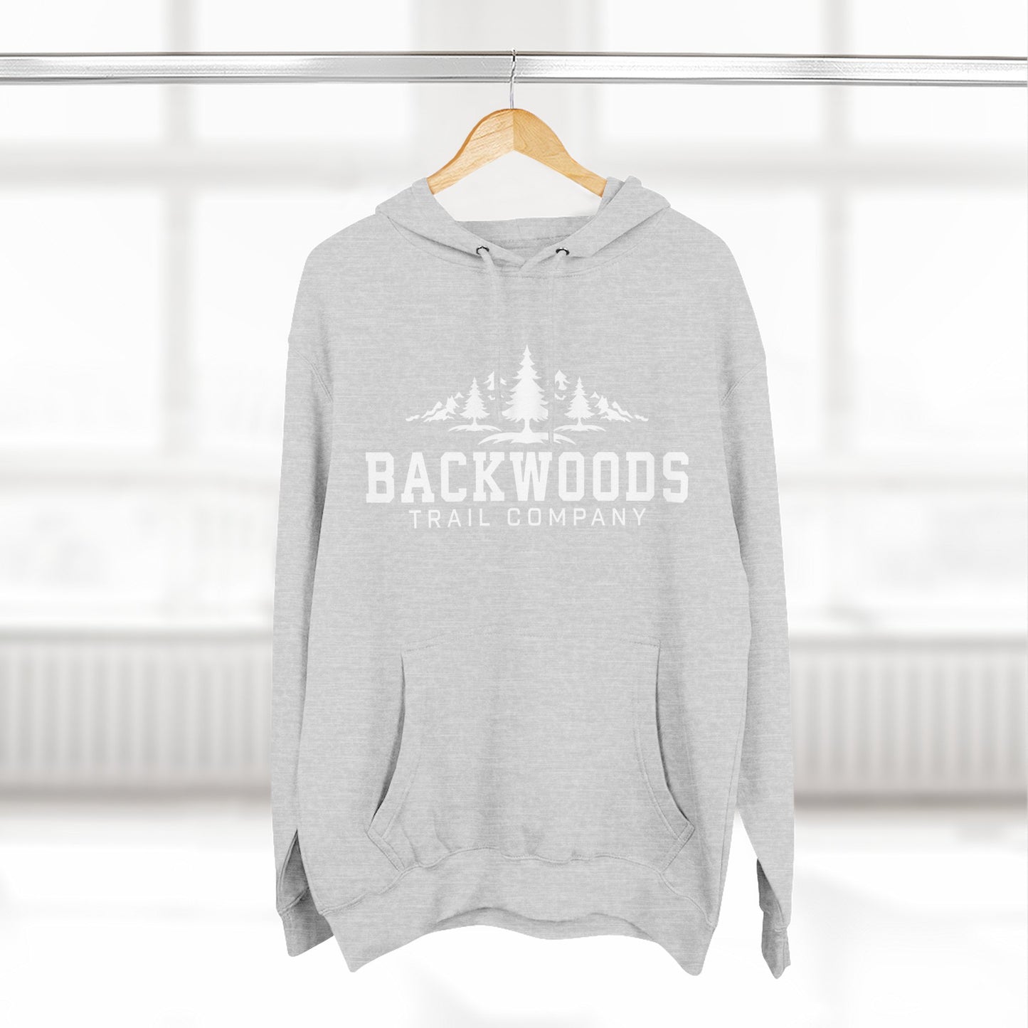 Backwoods Trail Company Three-Panel Fleece Hoodie (White Logo)