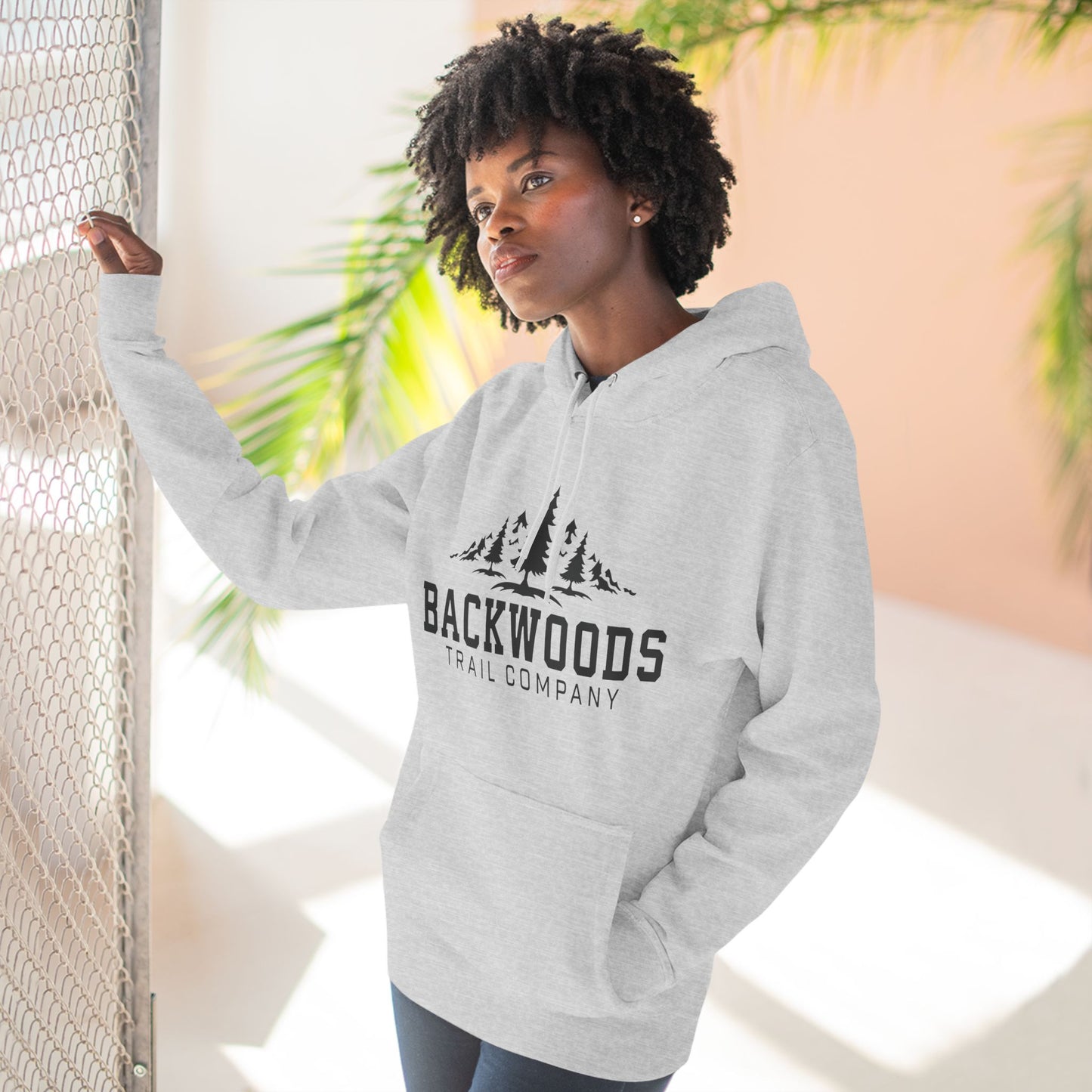 Backwoods Trail Company Panel Fleece Hoodie (Black Logo)