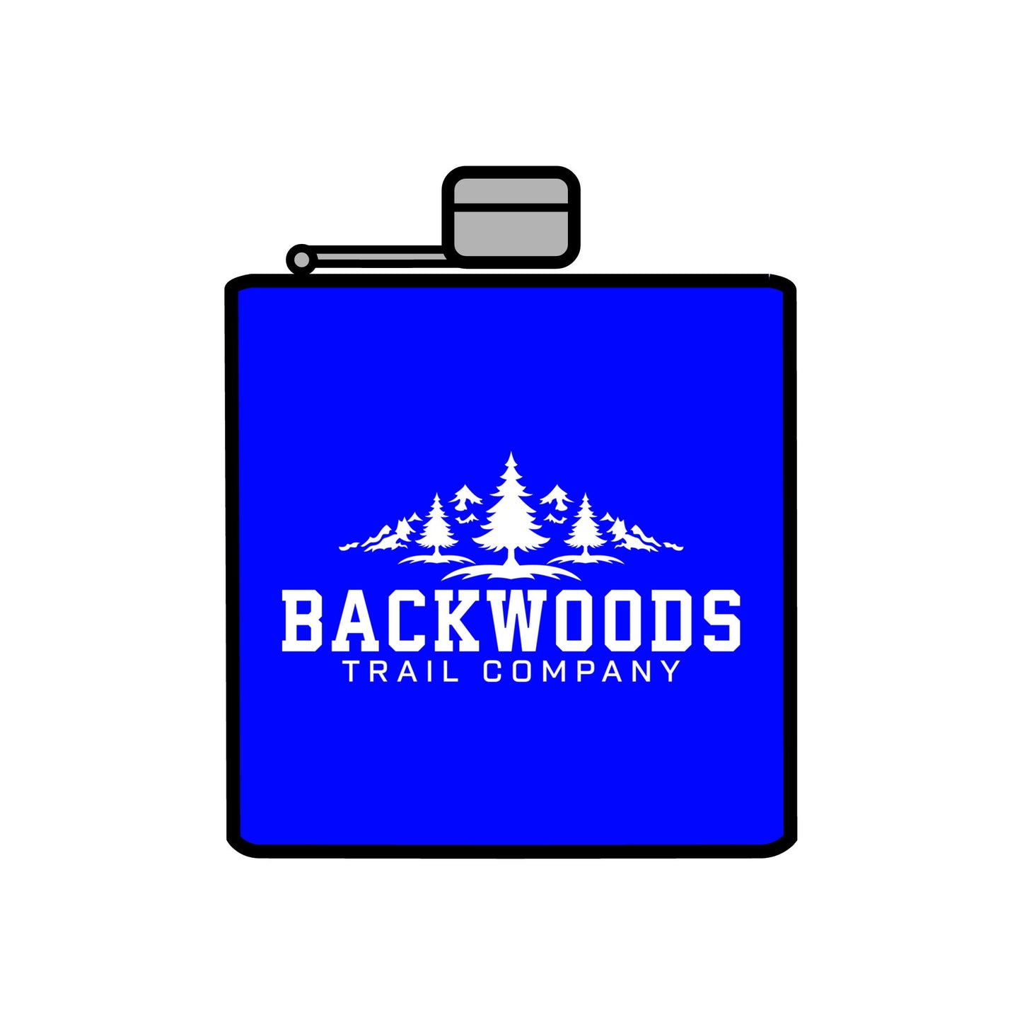 Backwoods Trail Company Steel Flask, 6oz (White Logo)