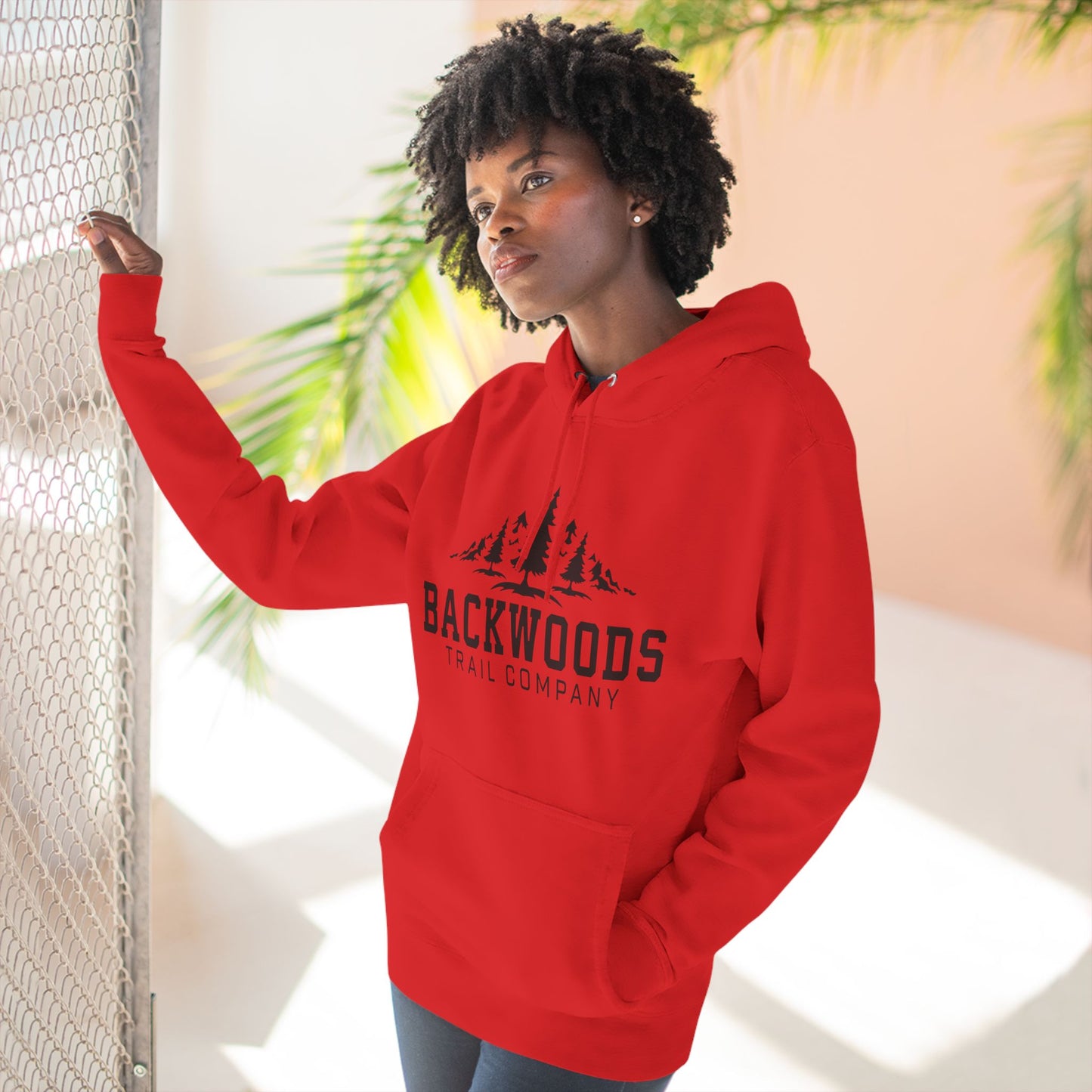 Backwoods Trail Company Panel Fleece Hoodie (Black Logo)