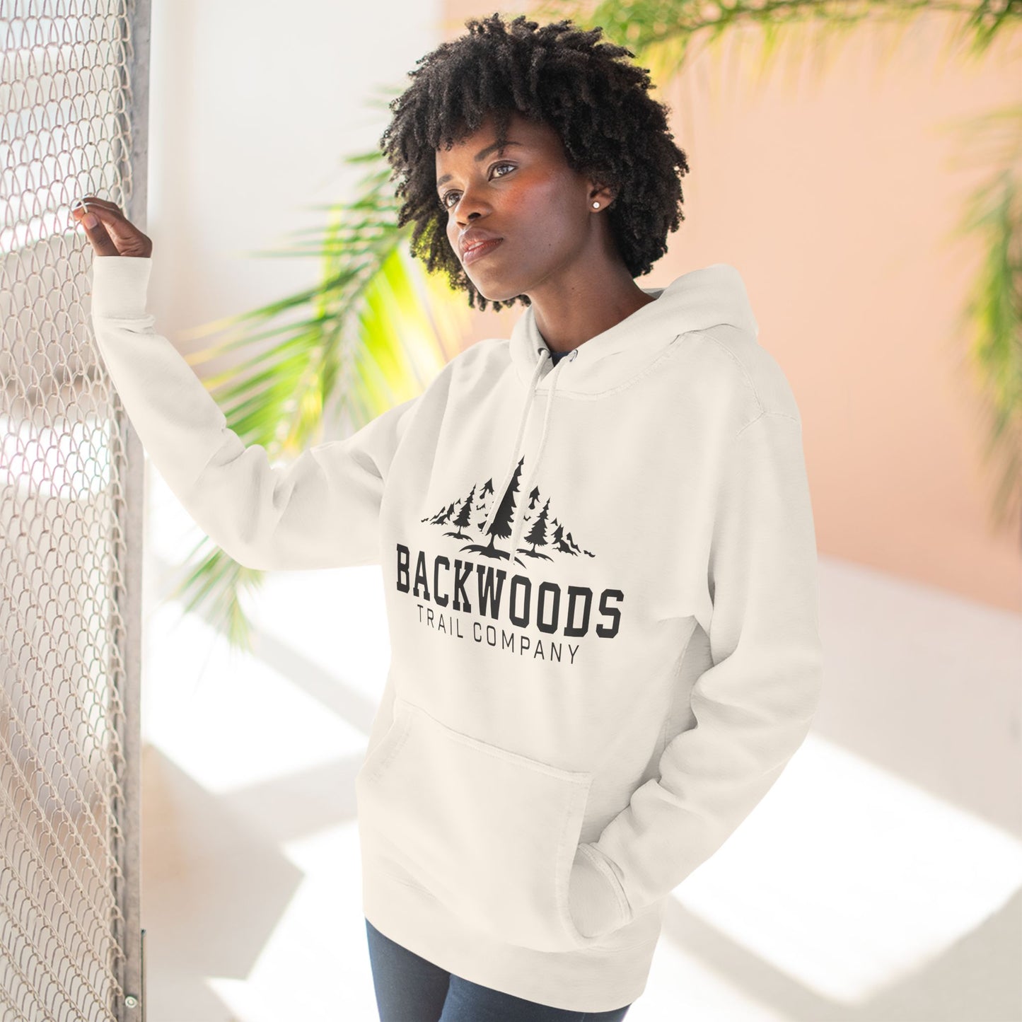 Backwoods Trail Company Panel Fleece Hoodie (Black Logo)