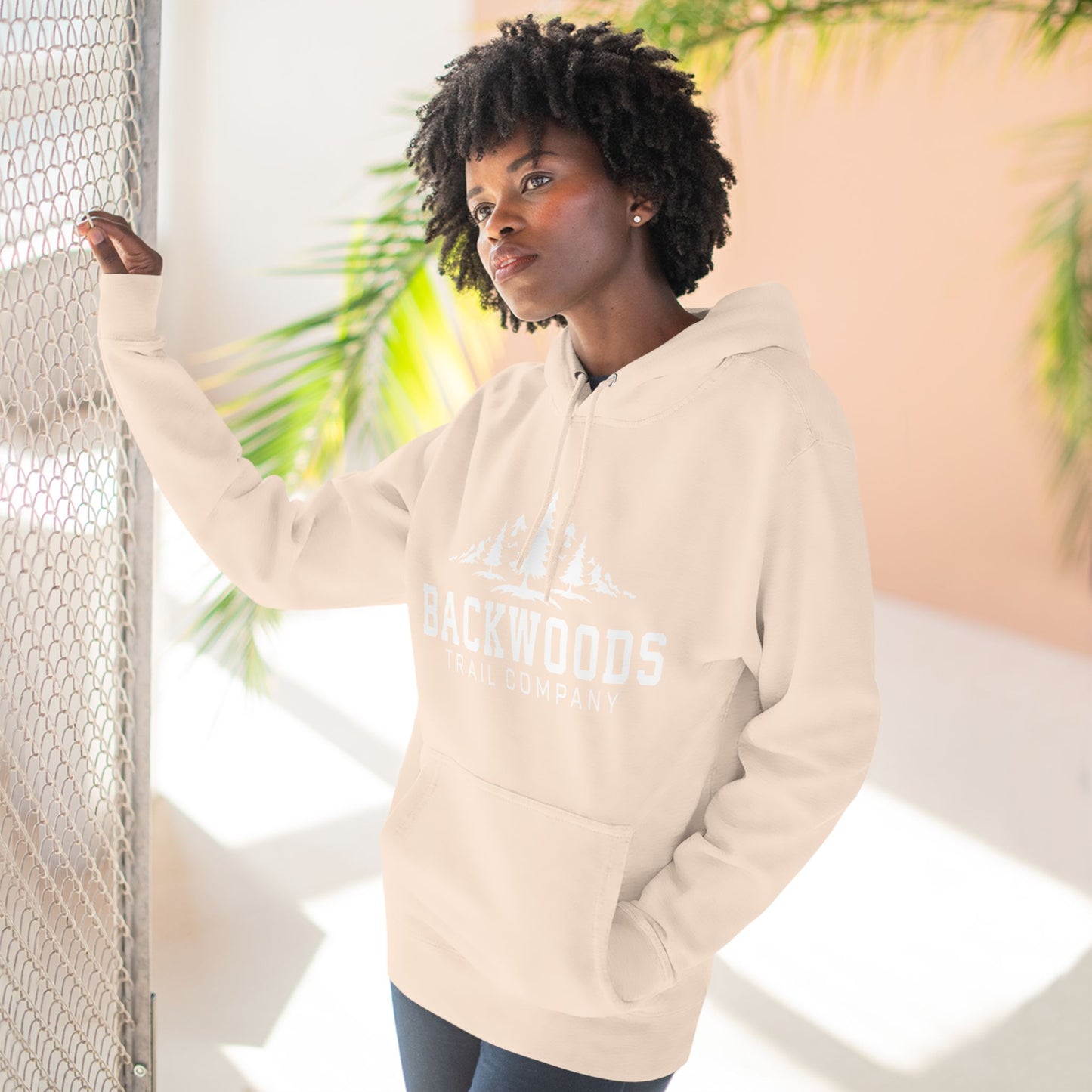 Backwoods Trail Company Three-Panel Fleece Hoodie (White Logo)