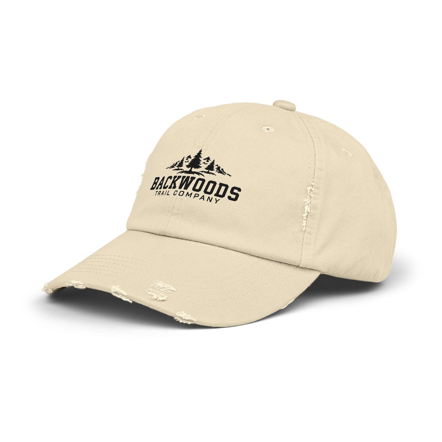 Backwoods Trail Company Unisex Distressed Cap (Black Logo)