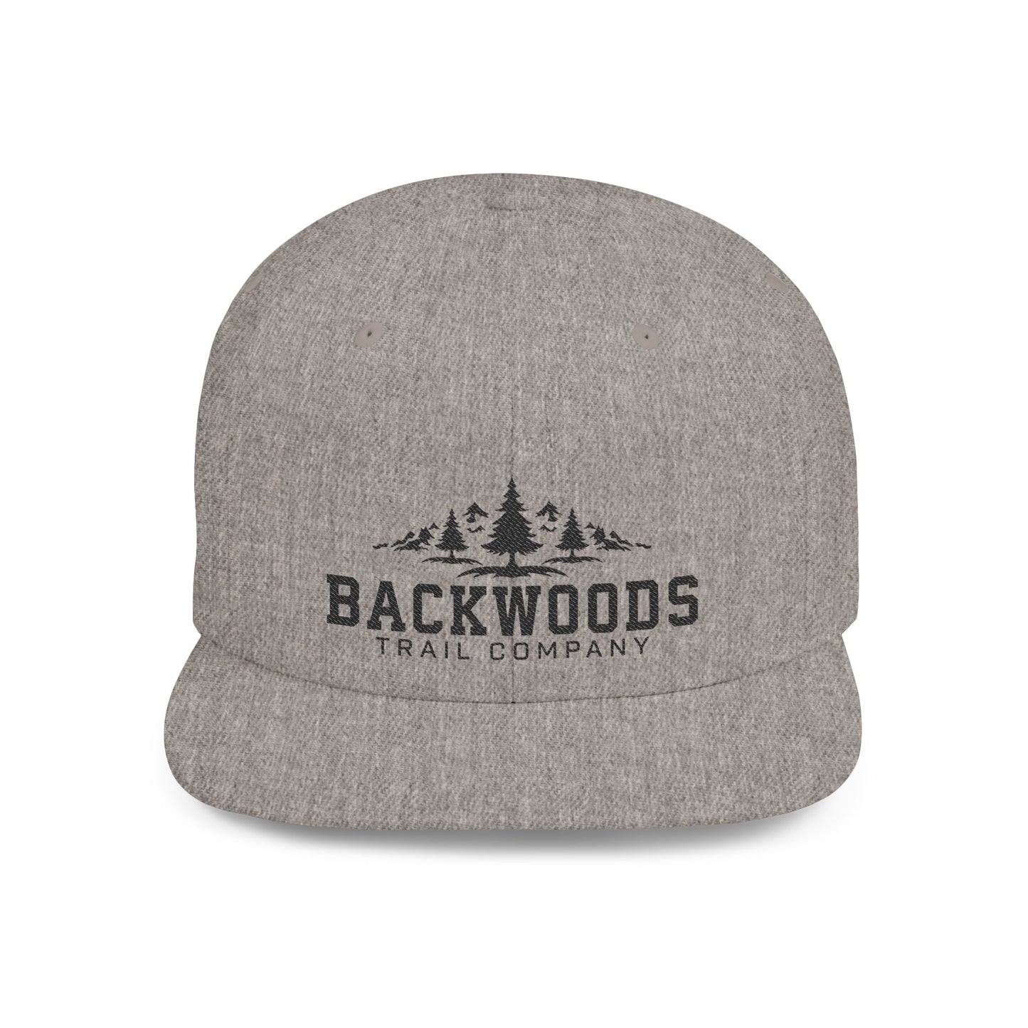 Backwoods Trail Company Flat Bill Snapback (Black Logo)