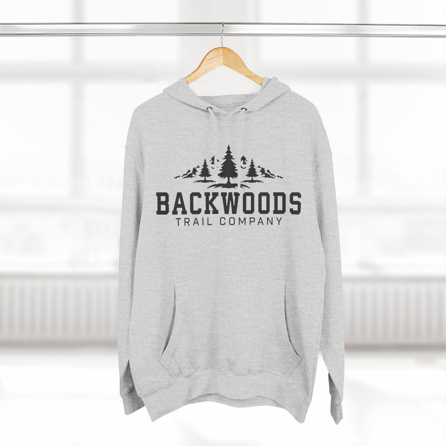 Backwoods Trail Company Panel Fleece Hoodie (Black Logo)