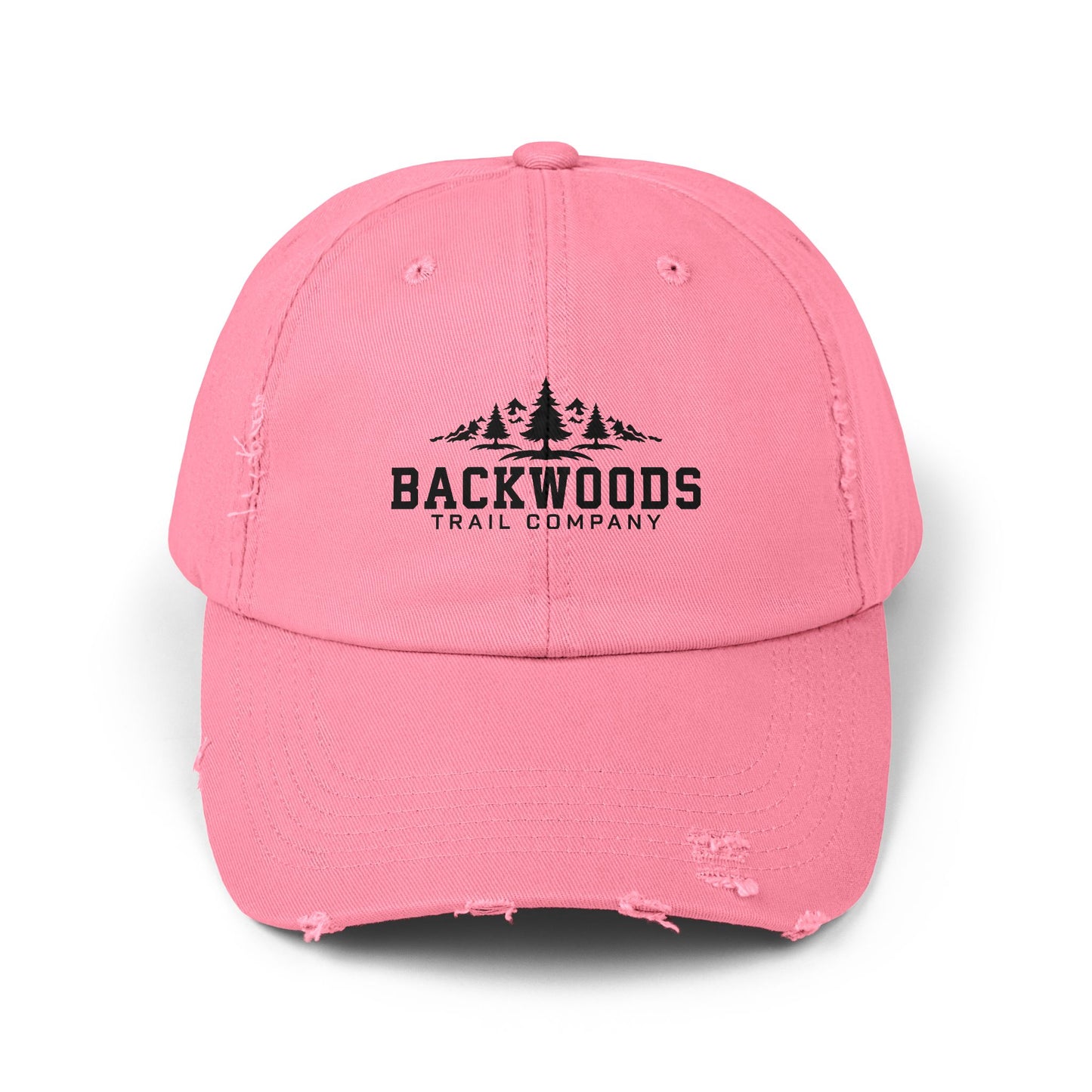 Backwoods Trail Company Unisex Distressed Cap (Black Logo)