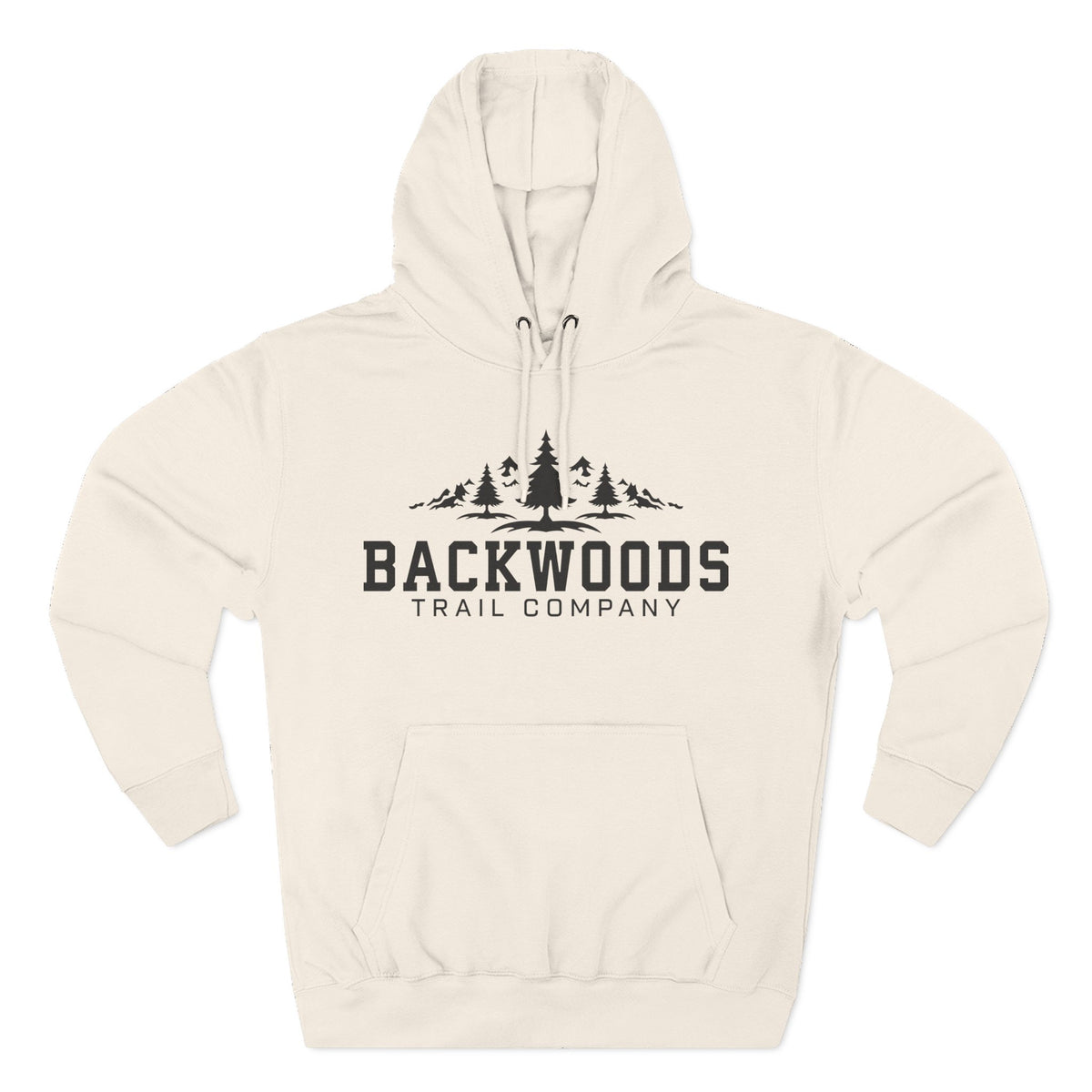 Backwoods Trail Company Panel Fleece Hoodie (Black Logo)