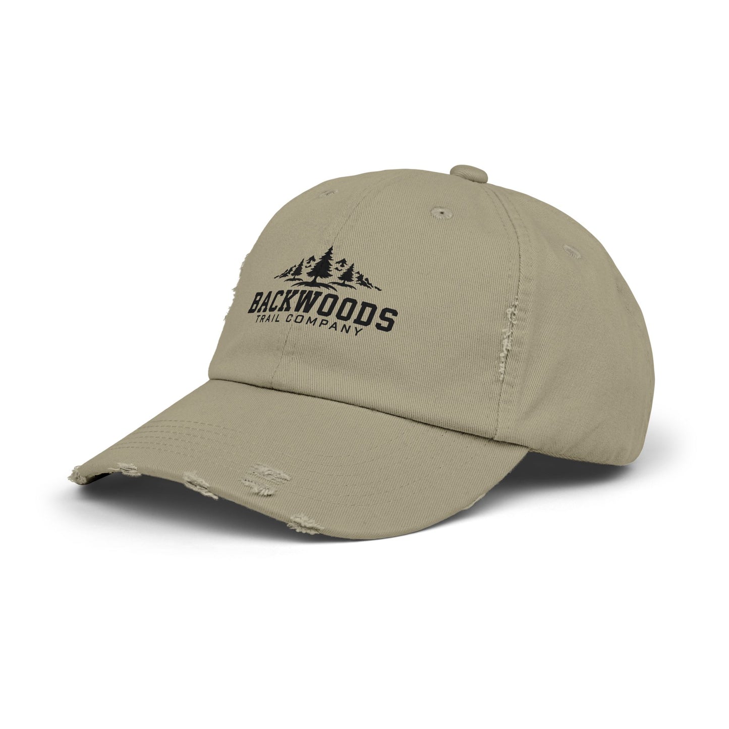 Backwoods Trail Company Unisex Distressed Cap (Black Logo)