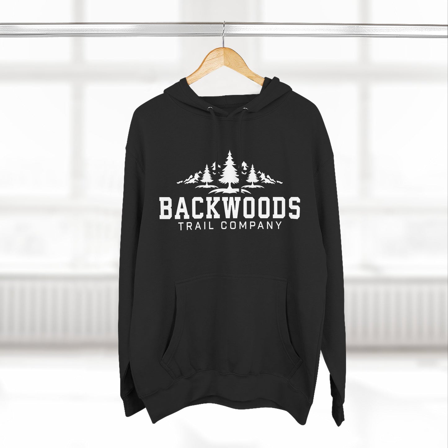 Backwoods Trail Company Three-Panel Fleece Hoodie (White Logo)