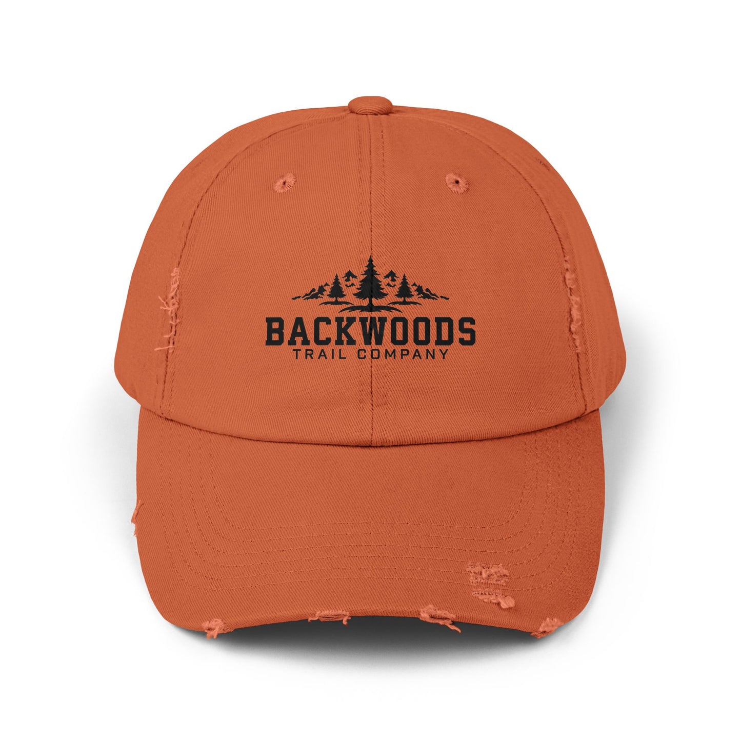 Backwoods Trail Company Unisex Distressed Cap (Black Logo)