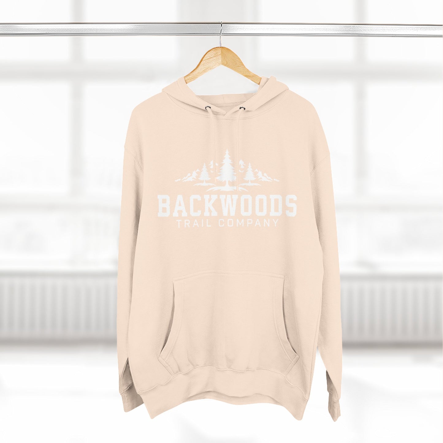 Backwoods Trail Company Three-Panel Fleece Hoodie (White Logo)