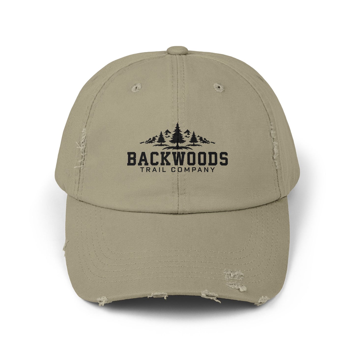 Backwoods Trail Company Unisex Distressed Cap (Black Logo)