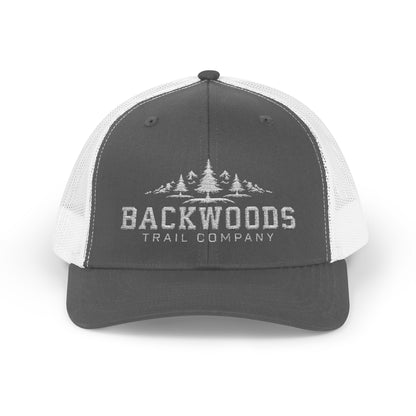 Backwoods Trail Company Snapback Trucker Cap (White Logo)