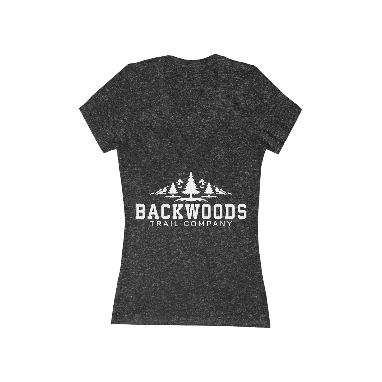 Backwoods Trail Company Women's Deep V-Neck Tee — Outdoor Hiking Graphic Shirt