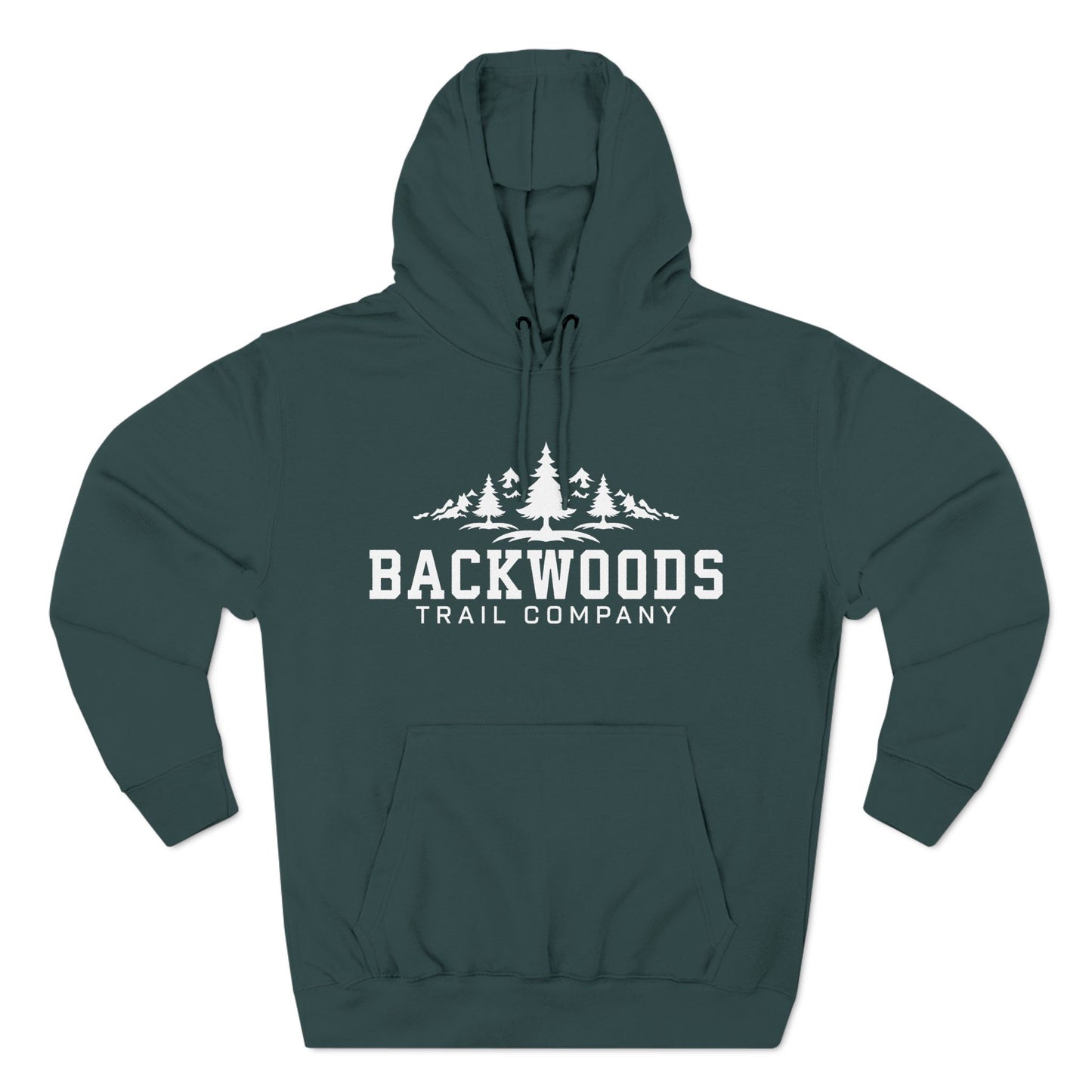 Backwoods Trail Company Three-Panel Fleece Hoodie (White Logo)