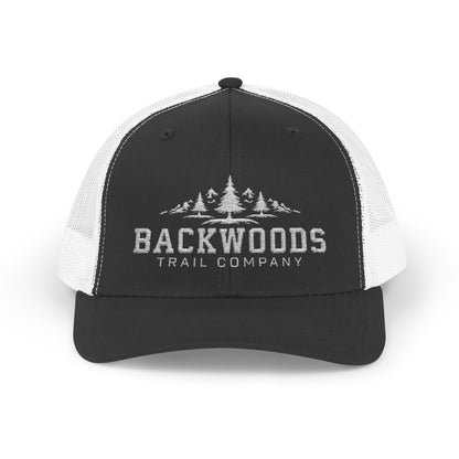 Backwoods Trail Company Snapback Trucker Cap (White Logo)