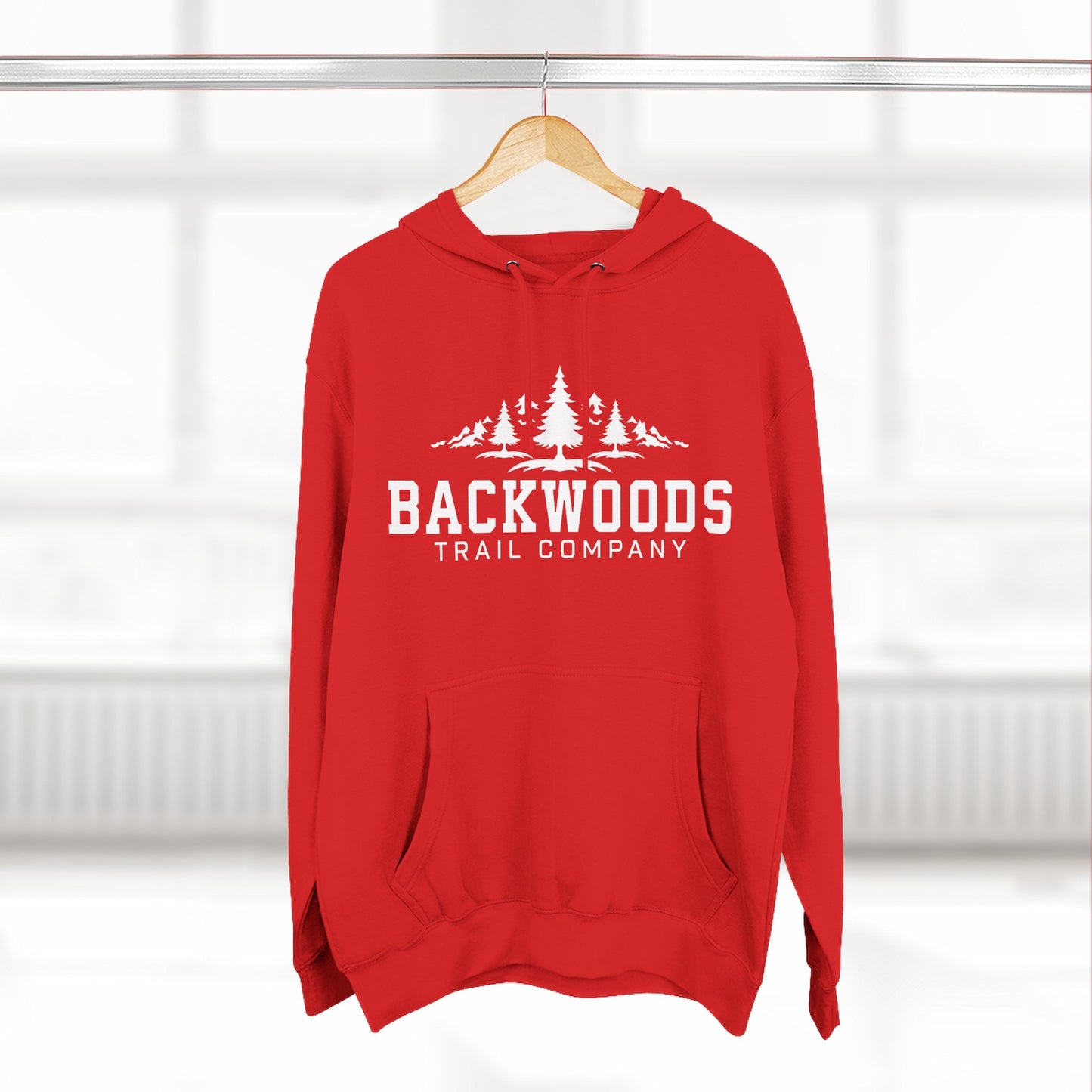 Backwoods Trail Company Three-Panel Fleece Hoodie (White Logo)