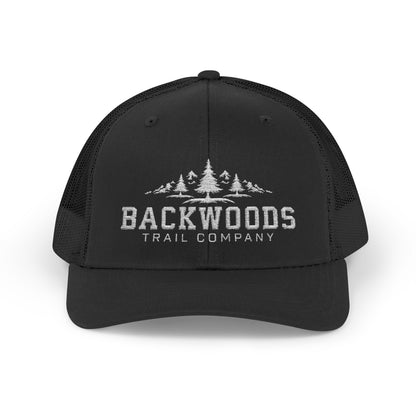Backwoods Trail Company Snapback Trucker Cap (White Logo)